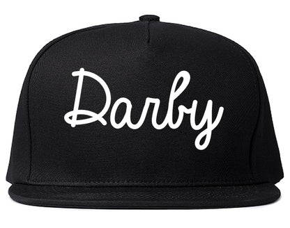 Darby Pennsylvania PA Script Mens Snapback Hat Black