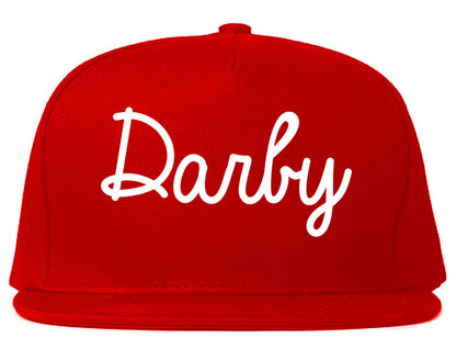 Darby Pennsylvania PA Script Mens Snapback Hat Red