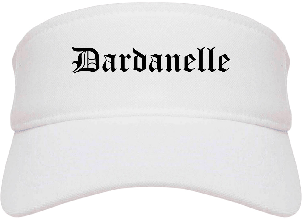 Dardanelle Arkansas AR Old English Mens Visor Cap Hat White