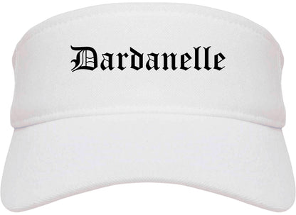 Dardanelle Arkansas AR Old English Mens Visor Cap Hat White