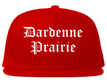 Dardenne Prairie Missouri MO Old English Mens Snapback Hat Red