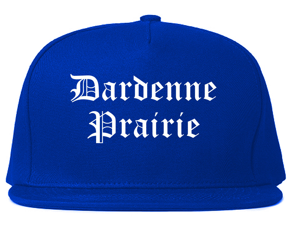 Dardenne Prairie Missouri MO Old English Mens Snapback Hat Royal Blue