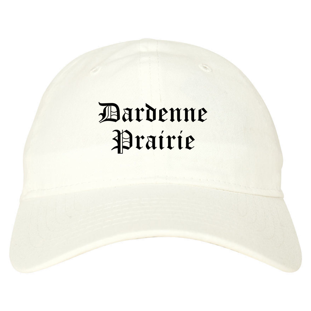Dardenne Prairie Missouri MO Old English Mens Dad Hat Baseball Cap White