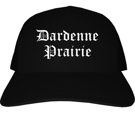 Dardenne Prairie Missouri MO Old English Mens Trucker Hat Cap Black