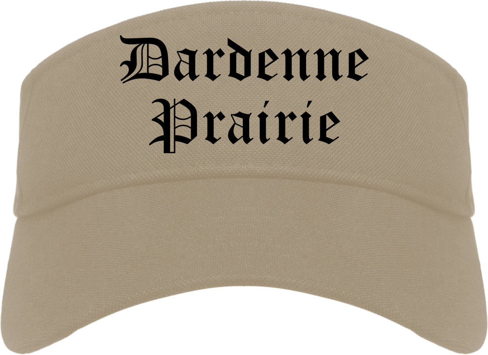 Dardenne Prairie Missouri MO Old English Mens Visor Cap Hat Khaki