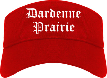 Dardenne Prairie Missouri MO Old English Mens Visor Cap Hat Red