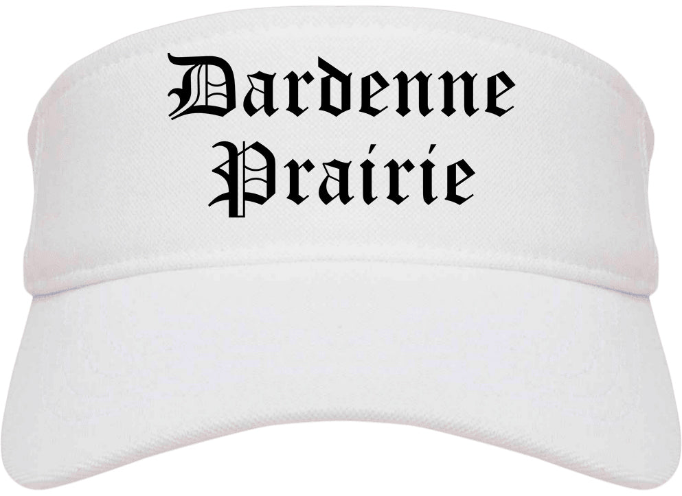 Dardenne Prairie Missouri MO Old English Mens Visor Cap Hat White