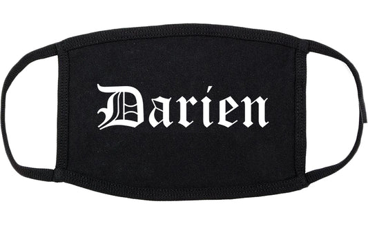 Darien Illinois IL Old English Cotton Face Mask Black