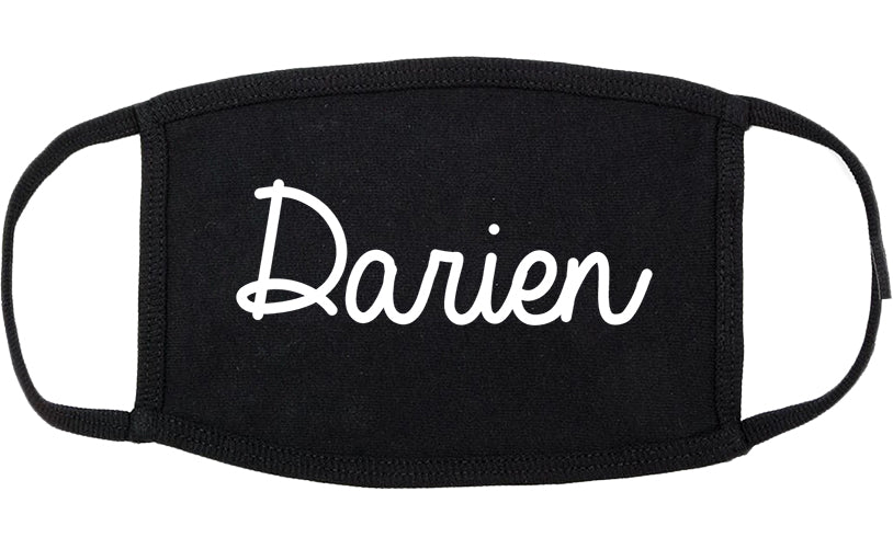 Darien Illinois IL Script Cotton Face Mask Black