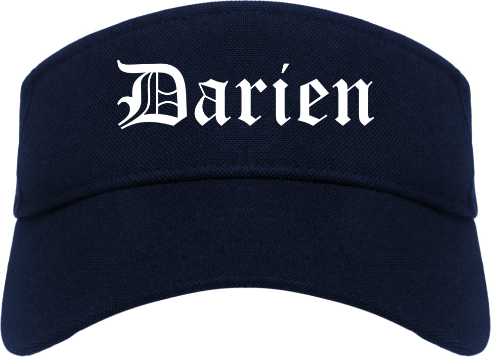 Darien Illinois IL Old English Mens Visor Cap Hat Navy Blue