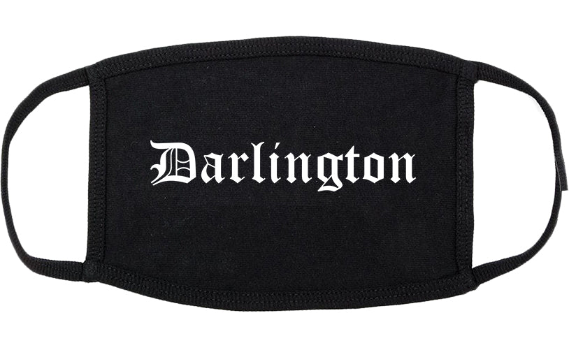 Darlington South Carolina SC Old English Cotton Face Mask Black