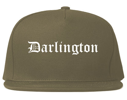 Darlington South Carolina SC Old English Mens Snapback Hat Grey
