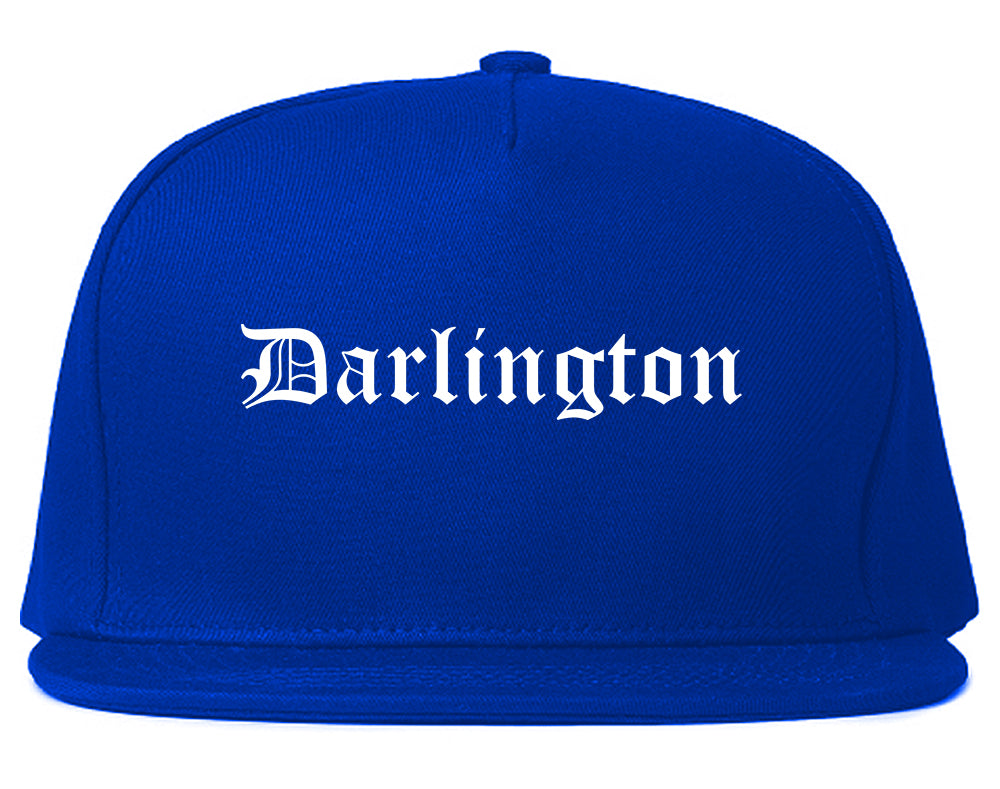 Darlington South Carolina SC Old English Mens Snapback Hat Royal Blue