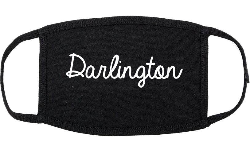 Darlington South Carolina SC Script Cotton Face Mask Black