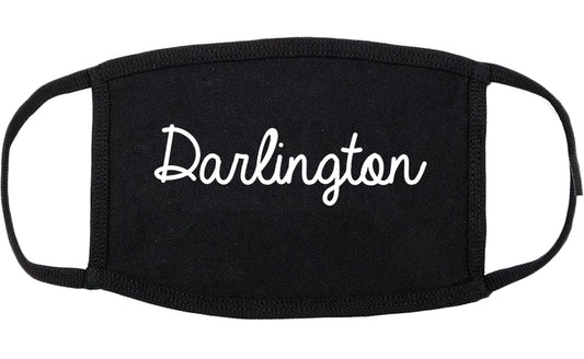 Darlington South Carolina SC Script Cotton Face Mask Black