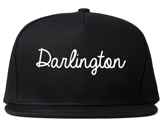 Darlington South Carolina SC Script Mens Snapback Hat Black