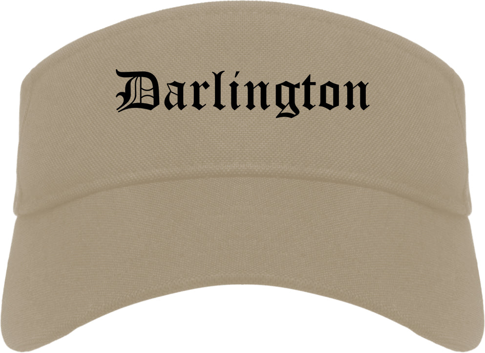 Darlington South Carolina SC Old English Mens Visor Cap Hat Khaki