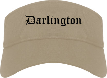 Darlington South Carolina SC Old English Mens Visor Cap Hat Khaki