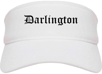 Darlington South Carolina SC Old English Mens Visor Cap Hat White