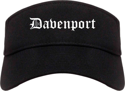 Davenport Iowa IA Old English Mens Visor Cap Hat Black