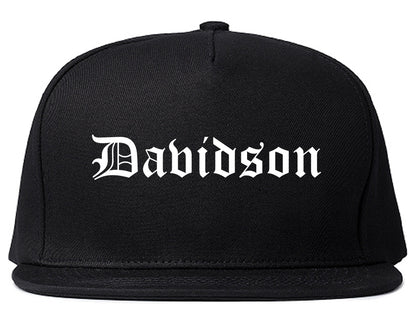 Davidson North Carolina NC Old English Mens Snapback Hat Black
