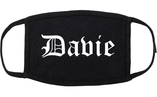 Davie Florida FL Old English Cotton Face Mask Black