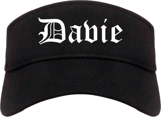 Davie Florida FL Old English Mens Visor Cap Hat Black