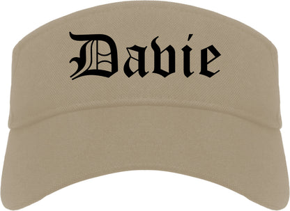 Davie Florida FL Old English Mens Visor Cap Hat Khaki