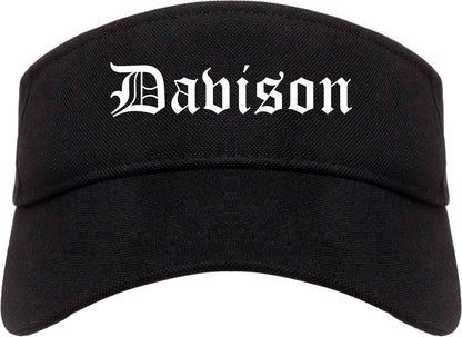 Davison Michigan MI Old English Mens Visor Cap Hat Black