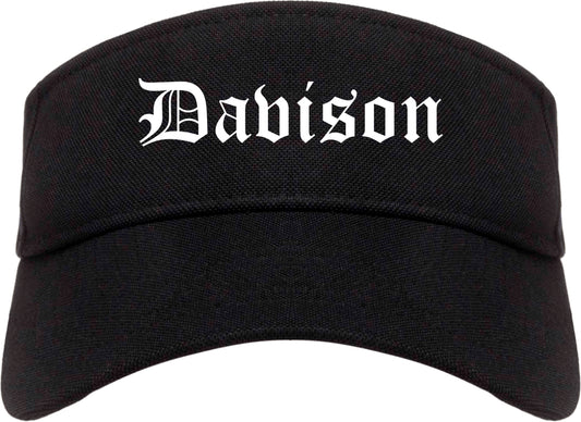 Davison Michigan MI Old English Mens Visor Cap Hat Black
