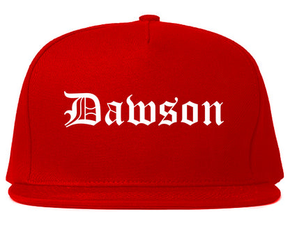 Dawson Georgia GA Old English Mens Snapback Hat Red