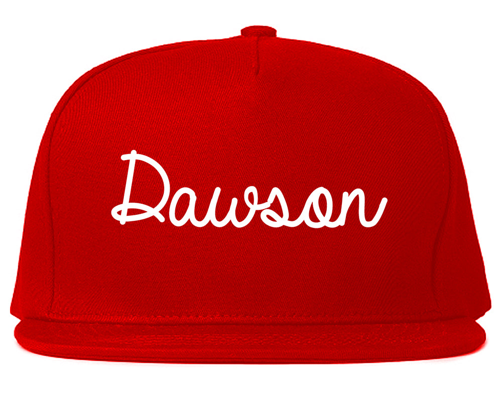 Dawson Georgia GA Script Mens Snapback Hat Red