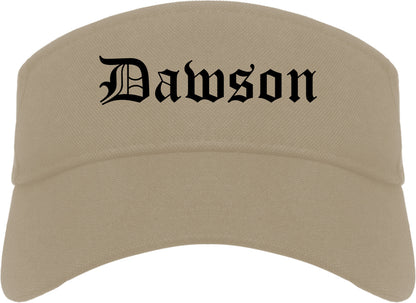 Dawson Georgia GA Old English Mens Visor Cap Hat Khaki