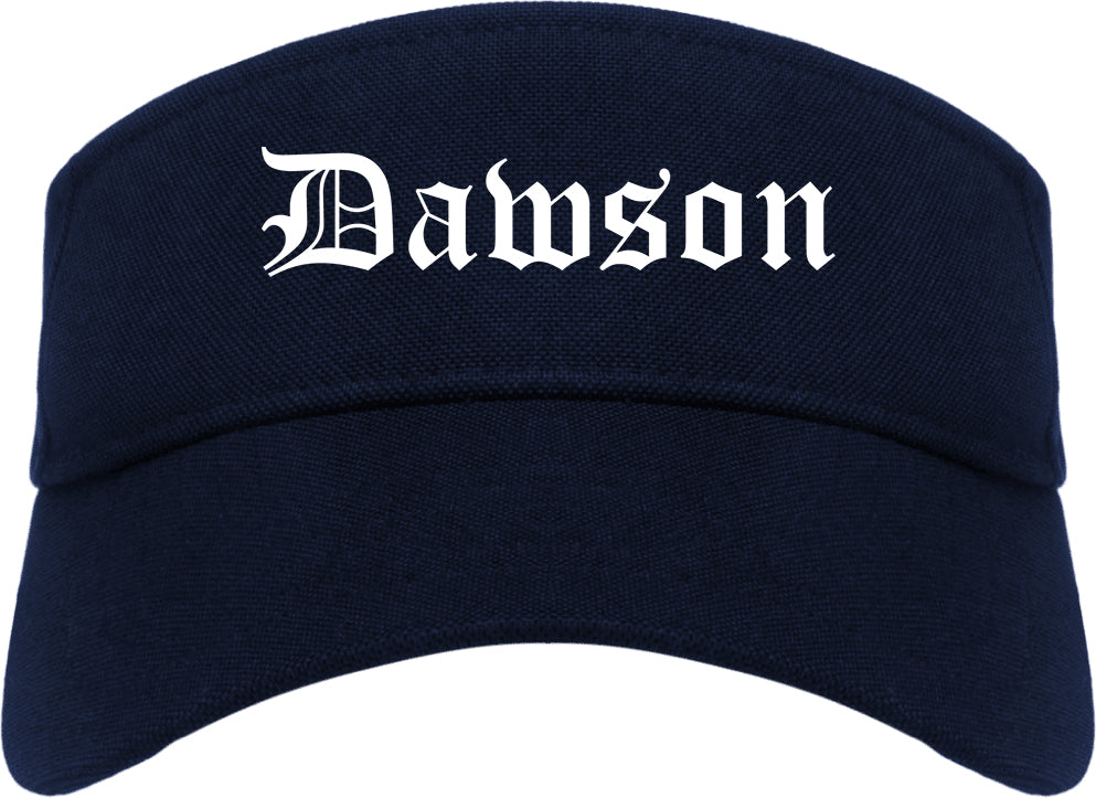 Dawson Georgia GA Old English Mens Visor Cap Hat Navy Blue