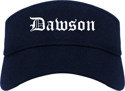 Dawson Georgia GA Old English Mens Visor Cap Hat Navy Blue