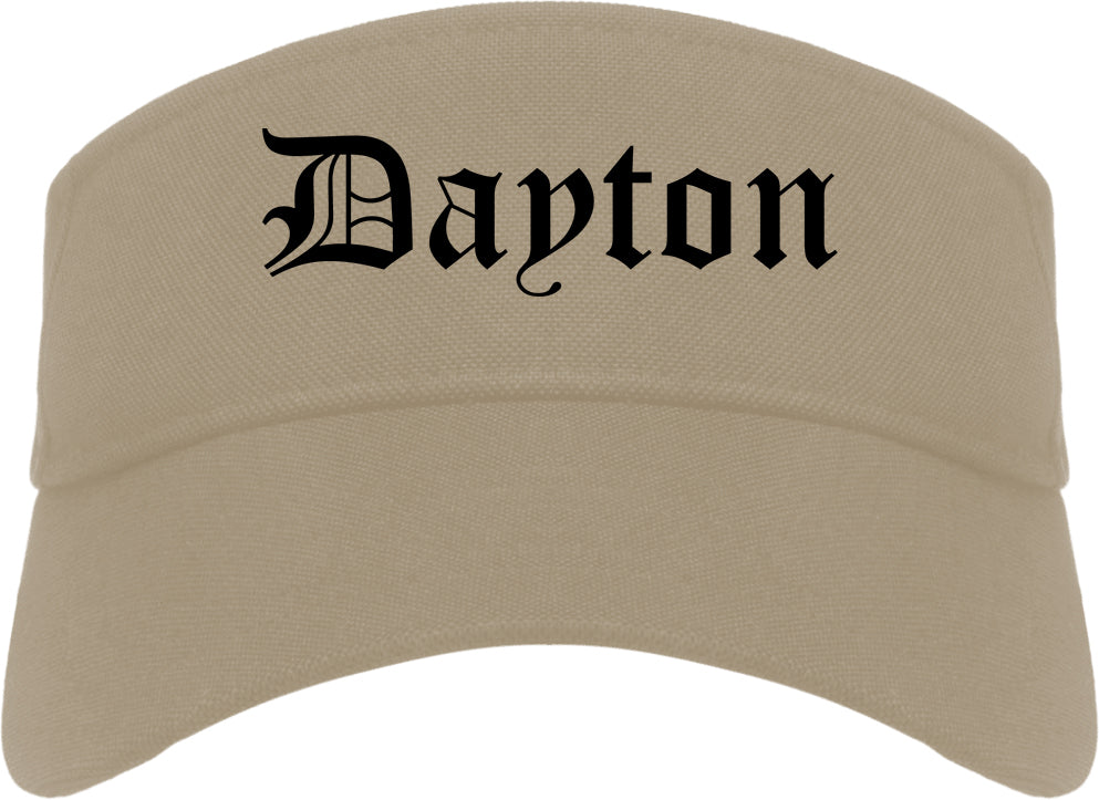 Dayton Kentucky KY Old English Mens Visor Cap Hat Khaki