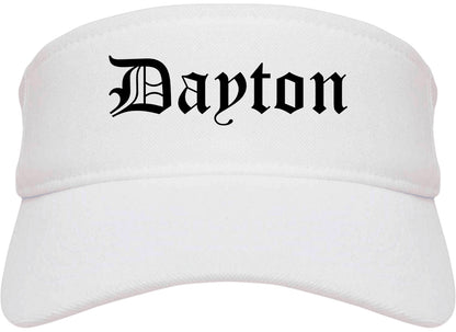 Dayton Kentucky KY Old English Mens Visor Cap Hat White