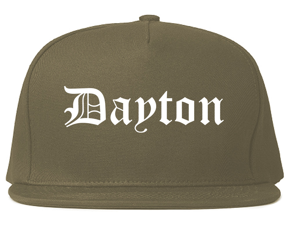 Dayton Minnesota MN Old English Mens Snapback Hat Grey