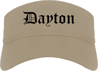 Dayton Minnesota MN Old English Mens Visor Cap Hat Khaki