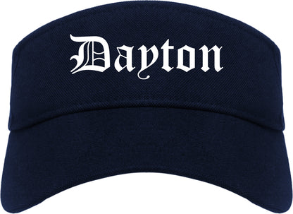 Dayton Minnesota MN Old English Mens Visor Cap Hat Navy Blue
