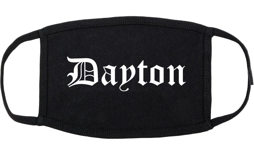 Dayton Ohio OH Old English Cotton Face Mask Black