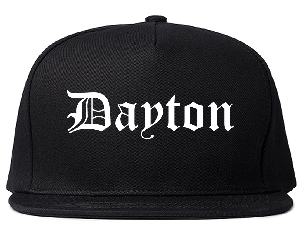 Dayton Ohio OH Old English Mens Snapback Hat Black