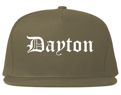 Dayton Ohio OH Old English Mens Snapback Hat Grey