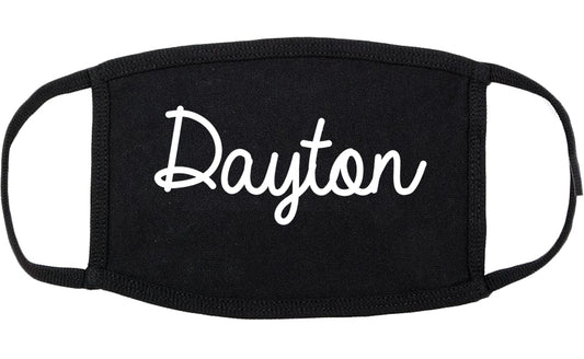 Dayton Ohio OH Script Cotton Face Mask Black