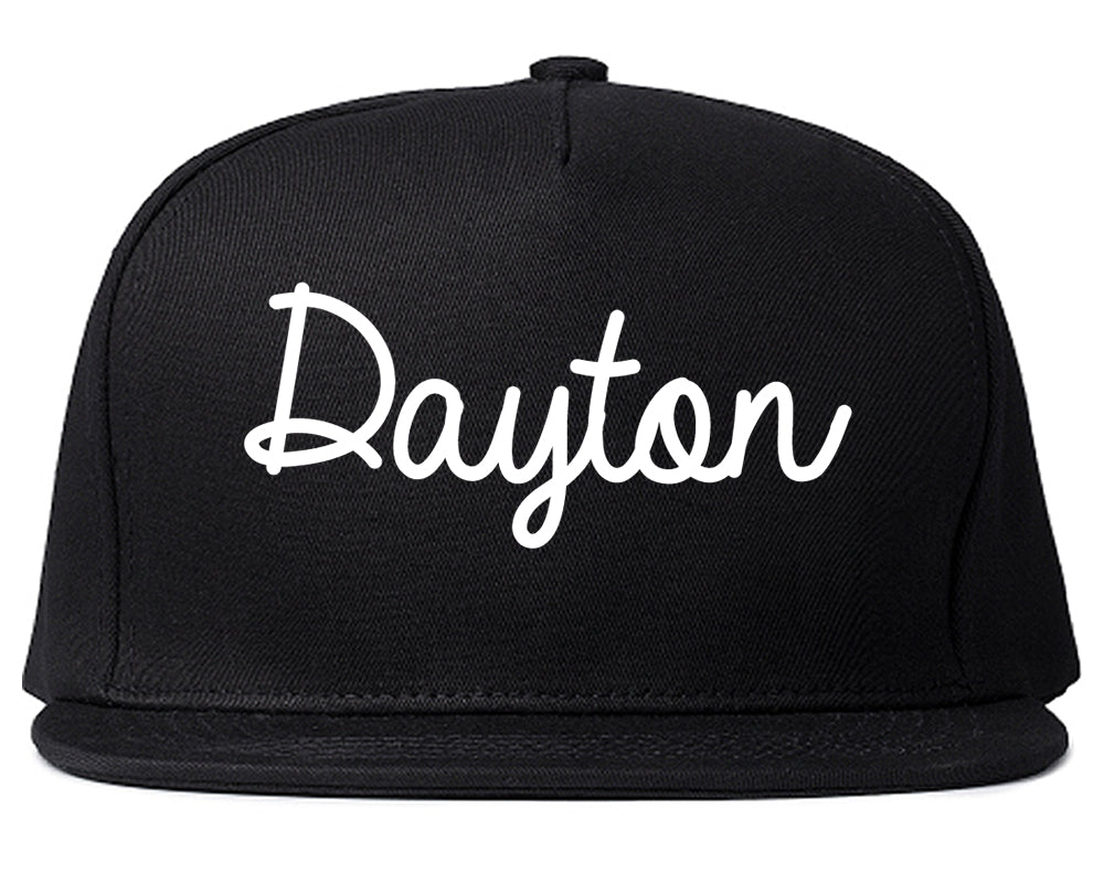 Dayton Ohio OH Script Mens Snapback Hat Black
