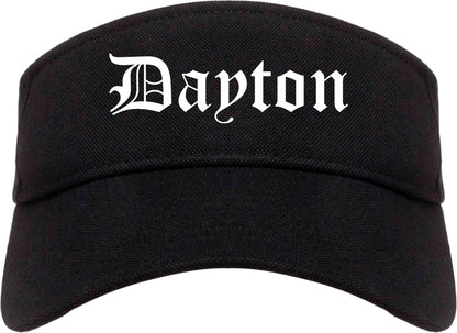 Dayton Ohio OH Old English Mens Visor Cap Hat Black
