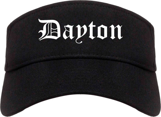 Dayton Ohio OH Old English Mens Visor Cap Hat Black