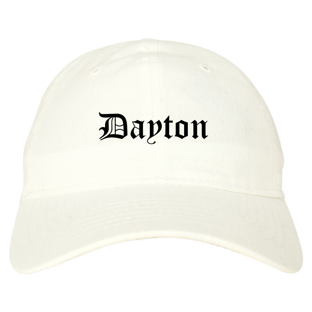 Dayton Tennessee TN Old English Mens Dad Hat Baseball Cap White