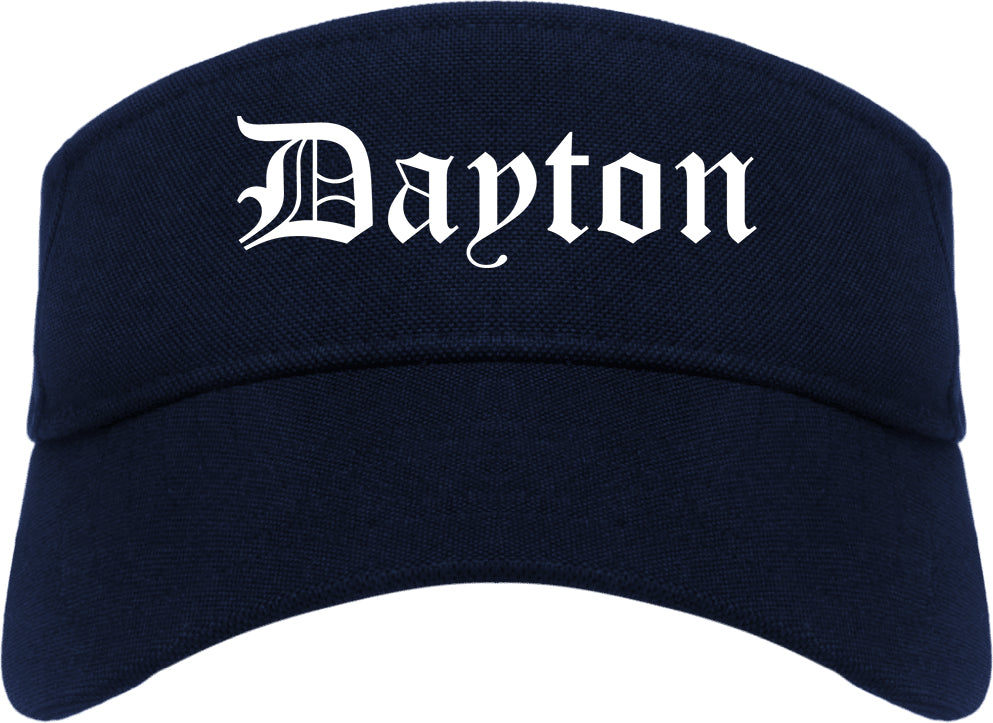 Dayton Tennessee TN Old English Mens Visor Cap Hat Navy Blue