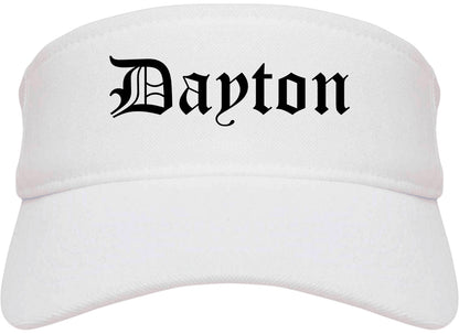 Dayton Tennessee TN Old English Mens Visor Cap Hat White